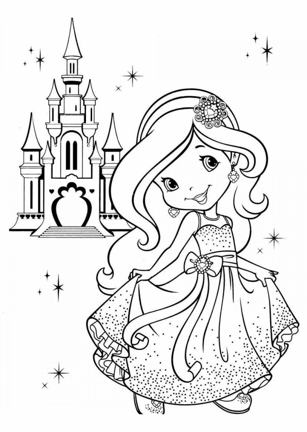 Radiant coloring page princess games for girls