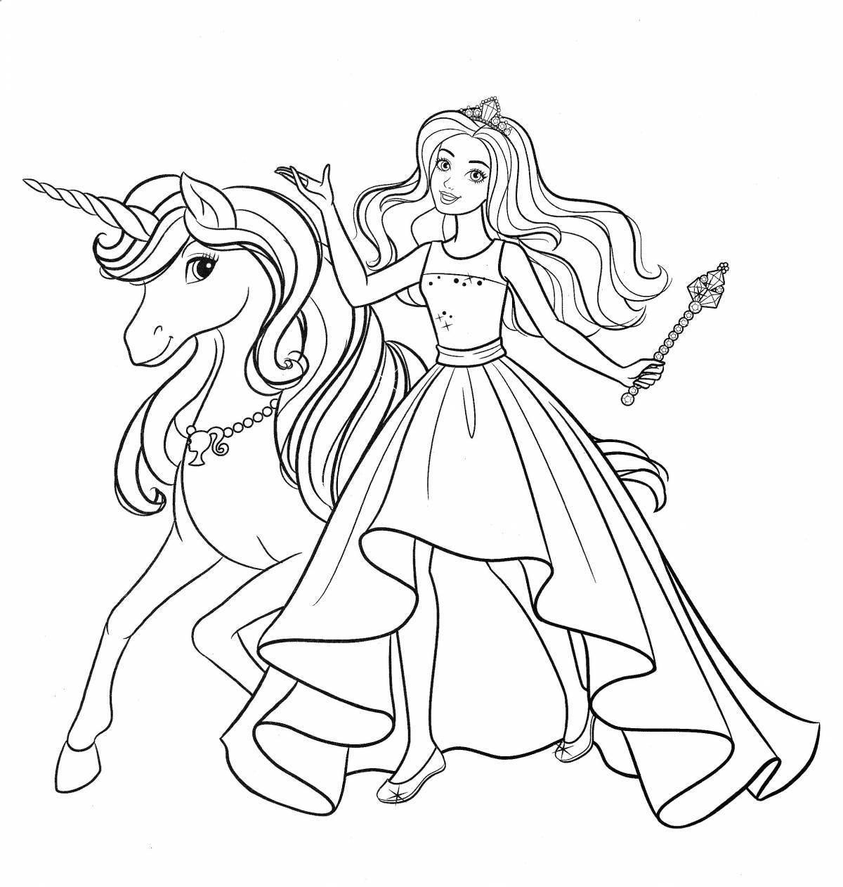 Elegant princess coloring pages for girls