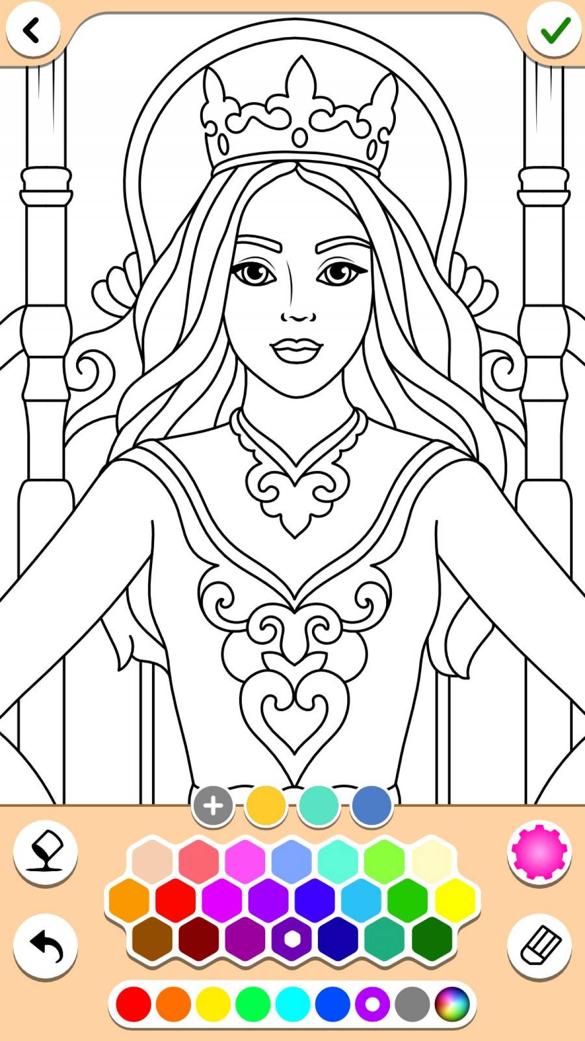 Coloring princess games for girls