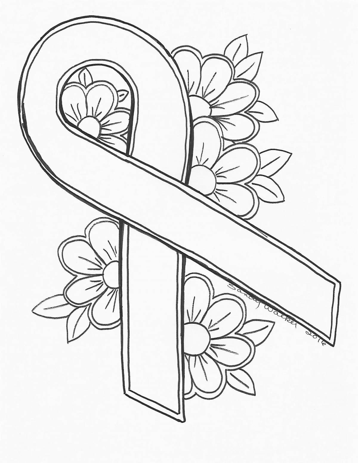 Colored St. George Ribbon coloring page for children