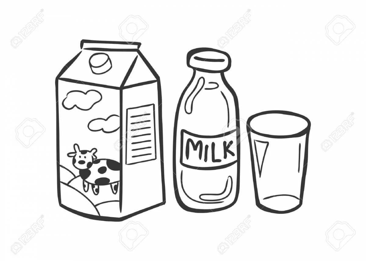 Веселые молочные продукты раскраски для дошкольников