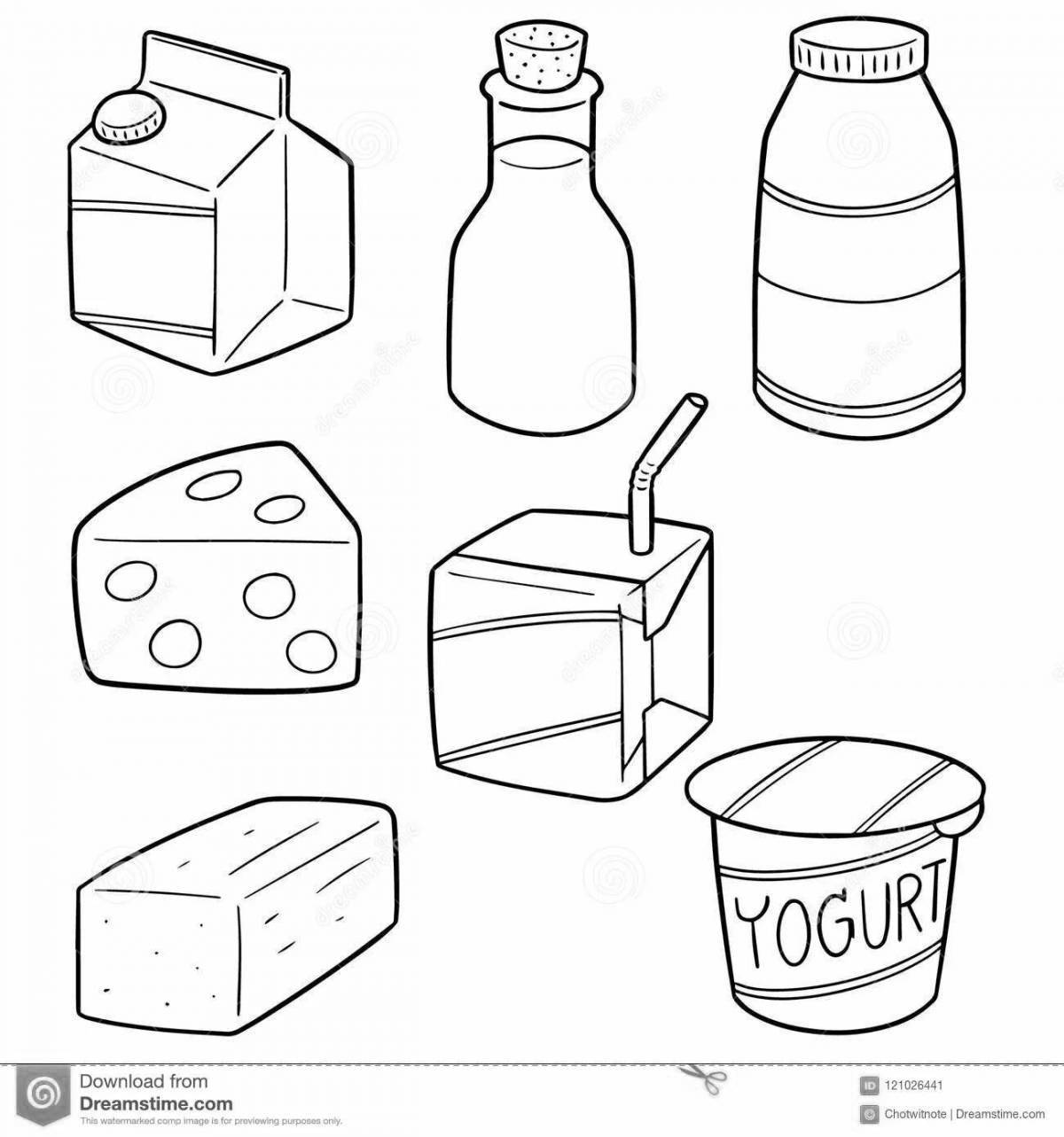 Shiny Dairy Coloring Page for Toddlers