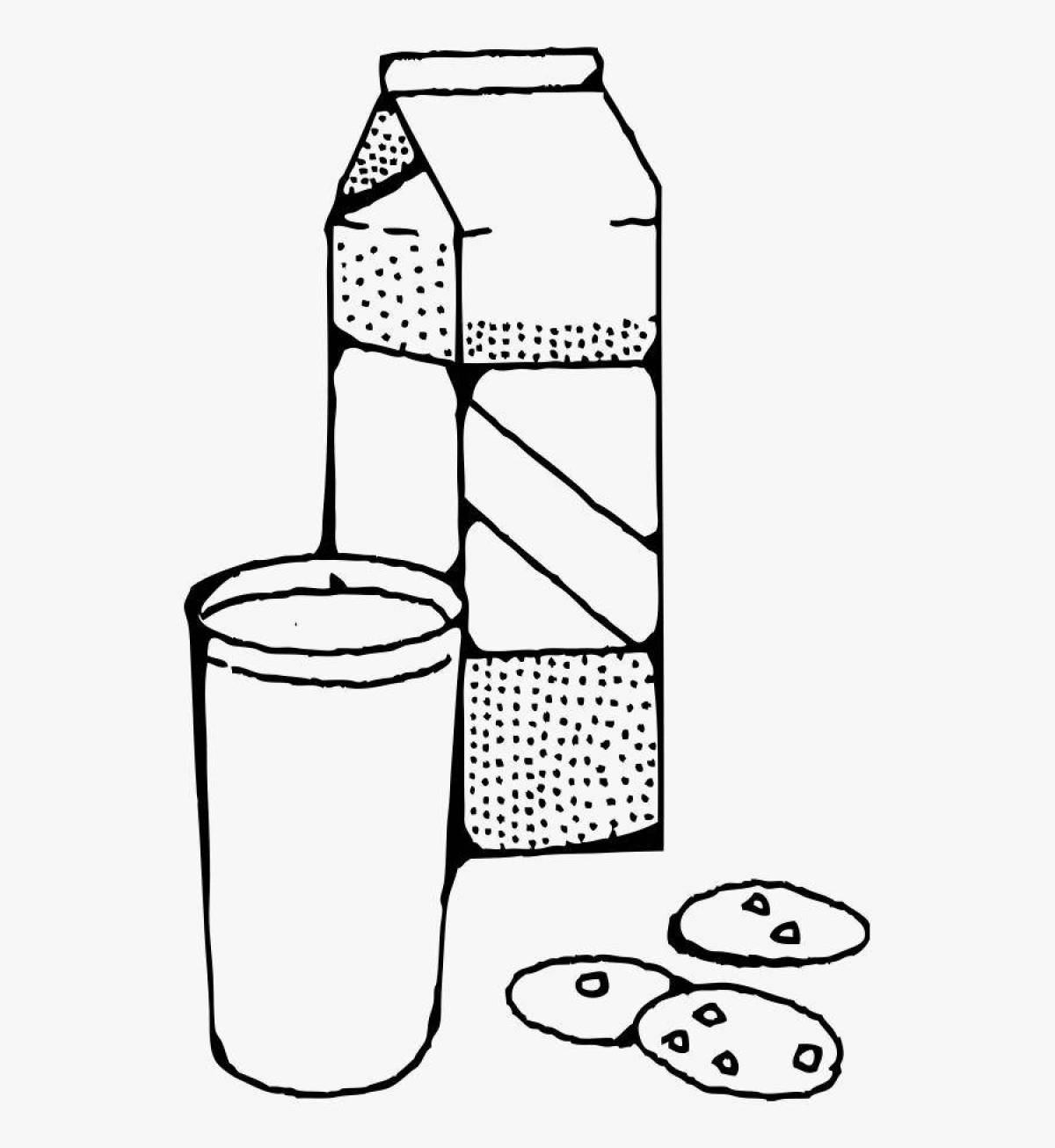 Animated dairy coloring page for babies