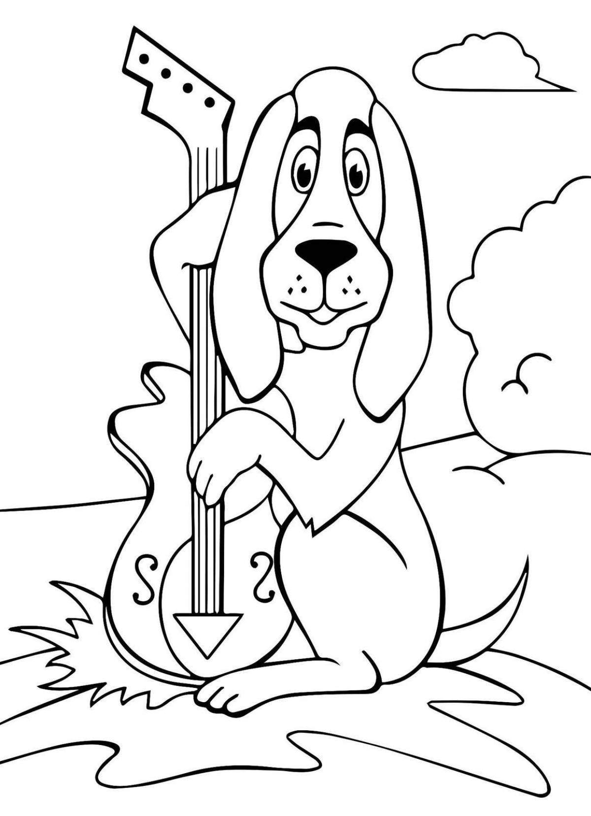 Coloring page merry Bremen town musicians