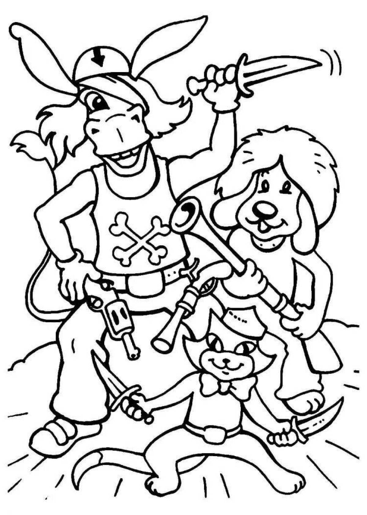 Coloring page inviting Bremen town musicians