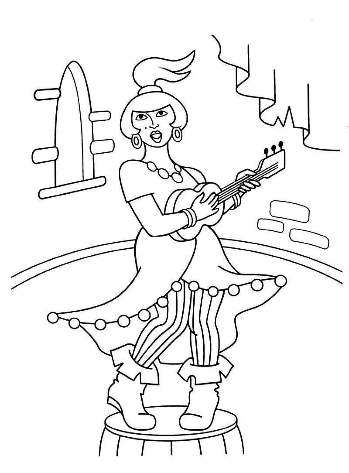 Coloring book the mesmerizing town musicians of Bremen