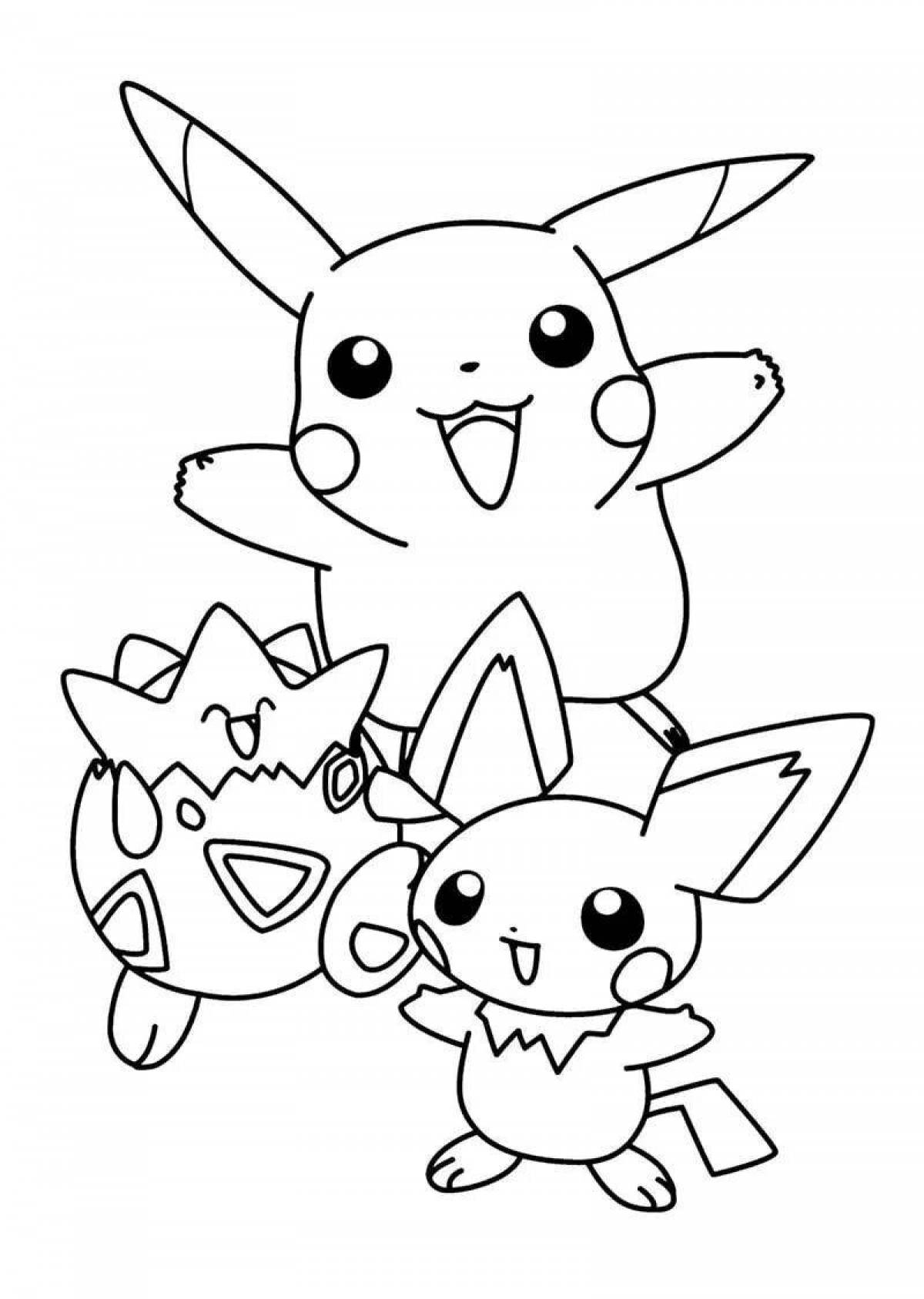 Playful pokemon coloring for kids