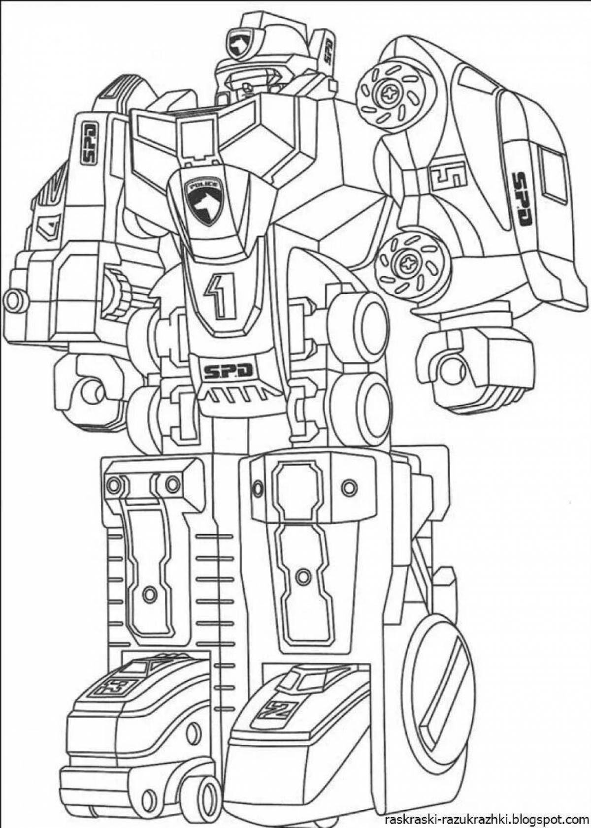 Awesome police robot coloring pages for kids