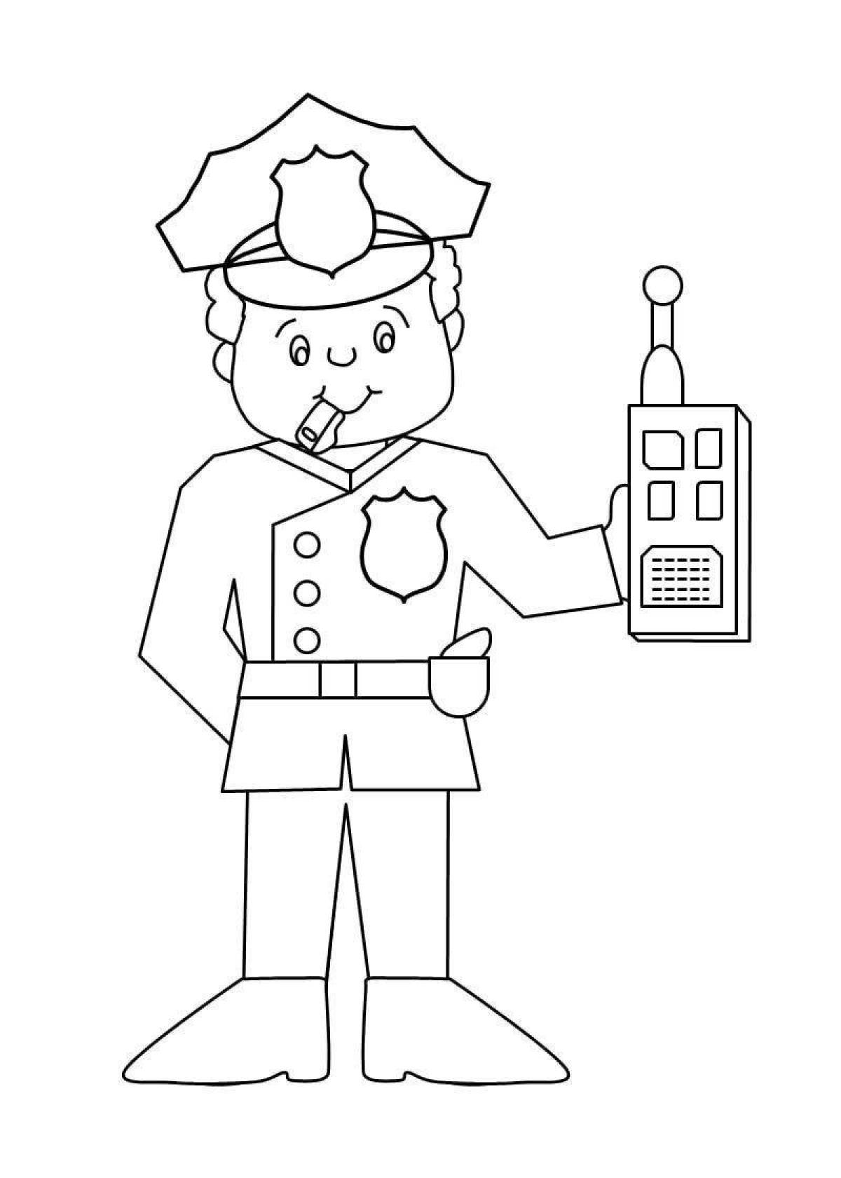 Outstanding police robot coloring book for kids