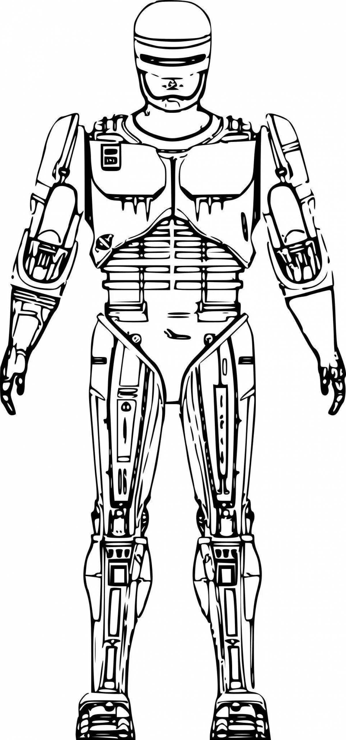 Glorious police robot coloring book for kids