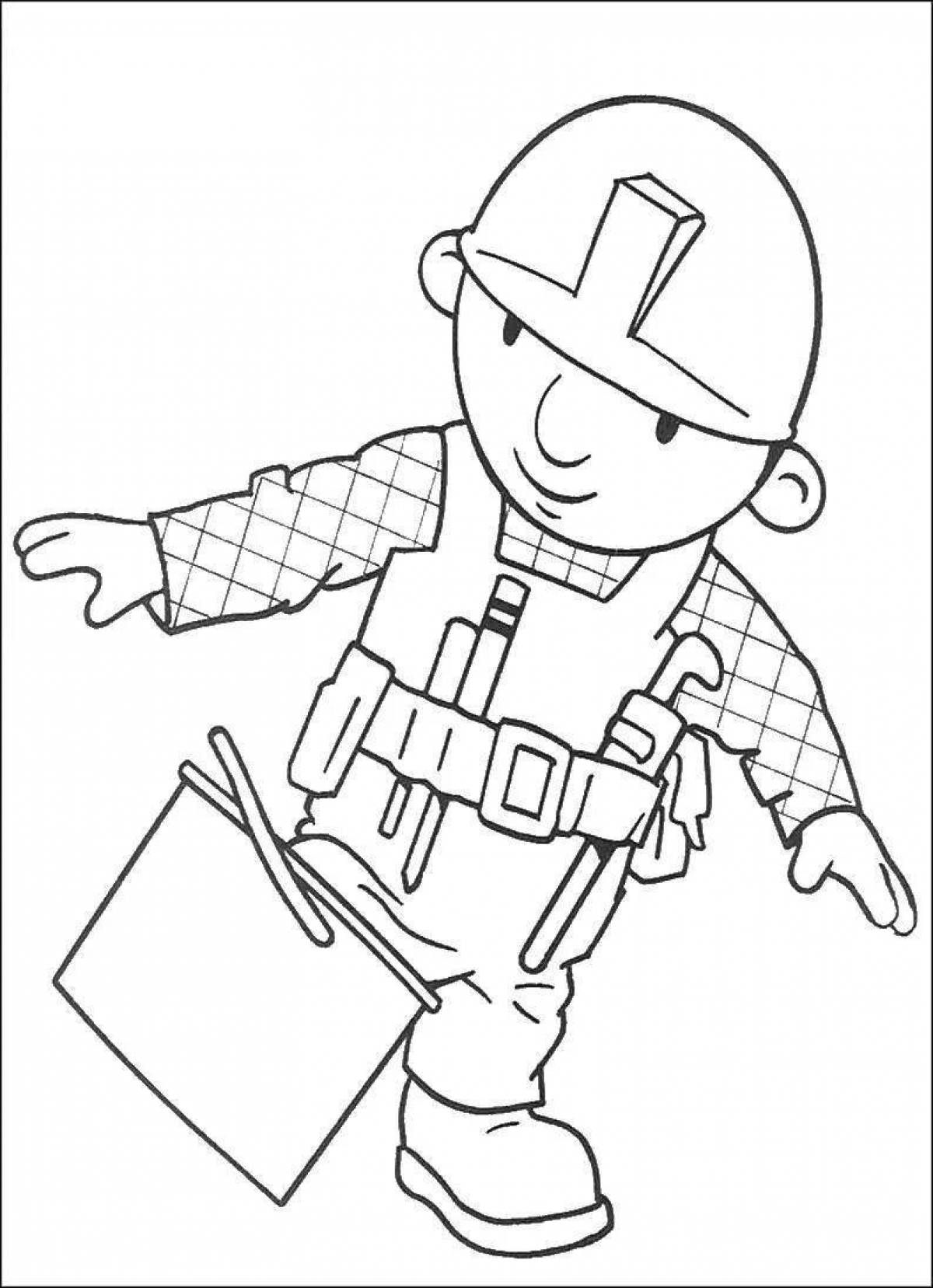 Coloring for kids builders