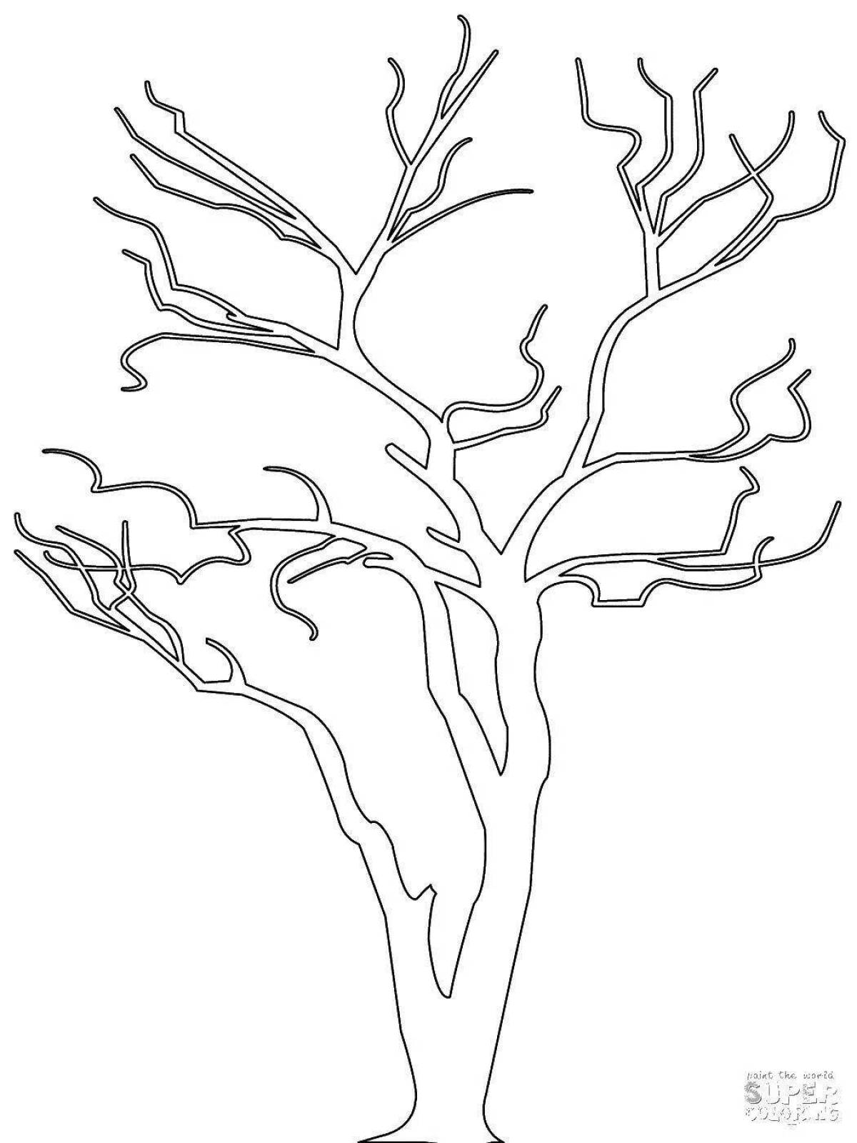 Сияющее дерево раскраски зимой