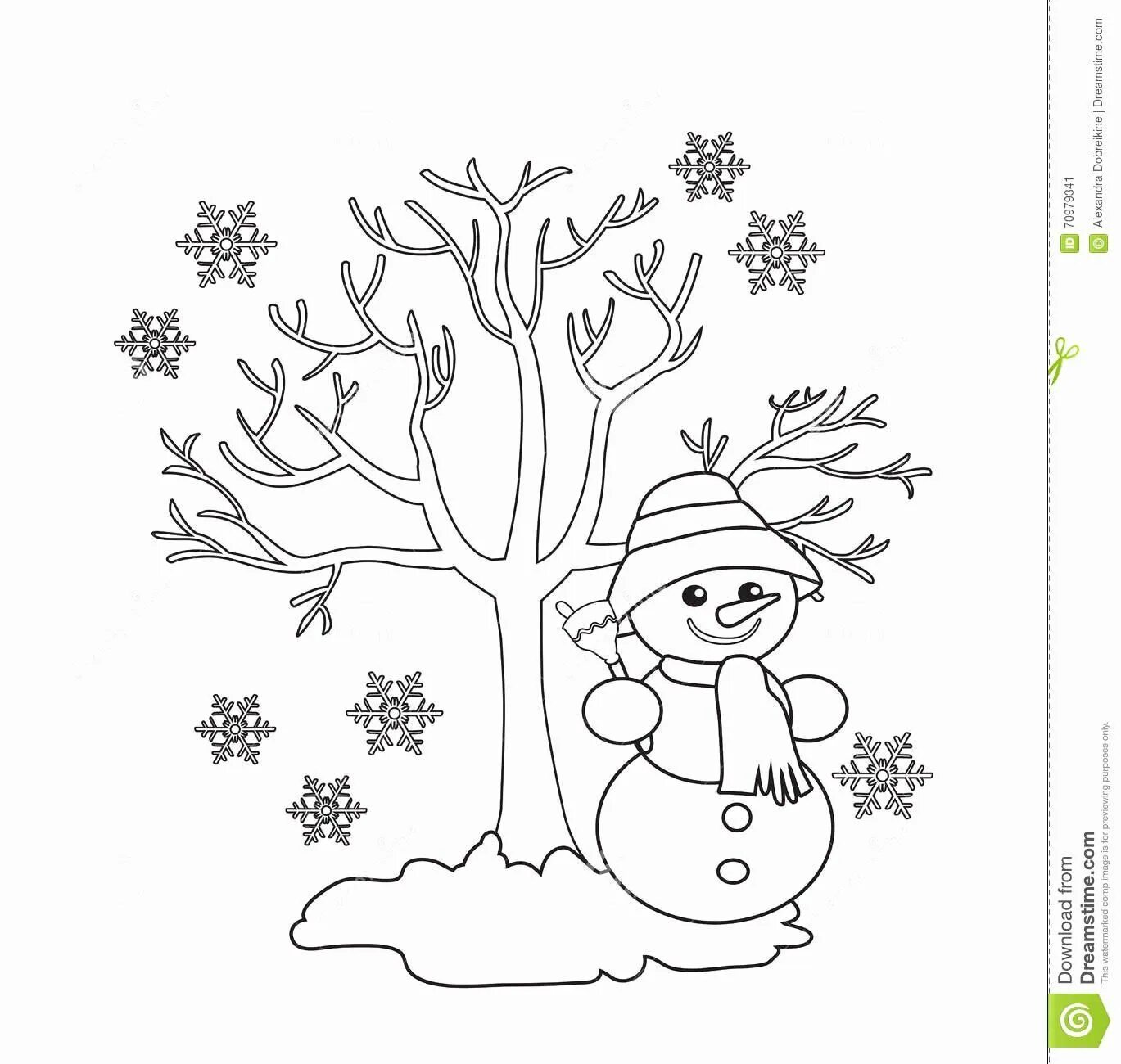 Дерево зимой для детей #7