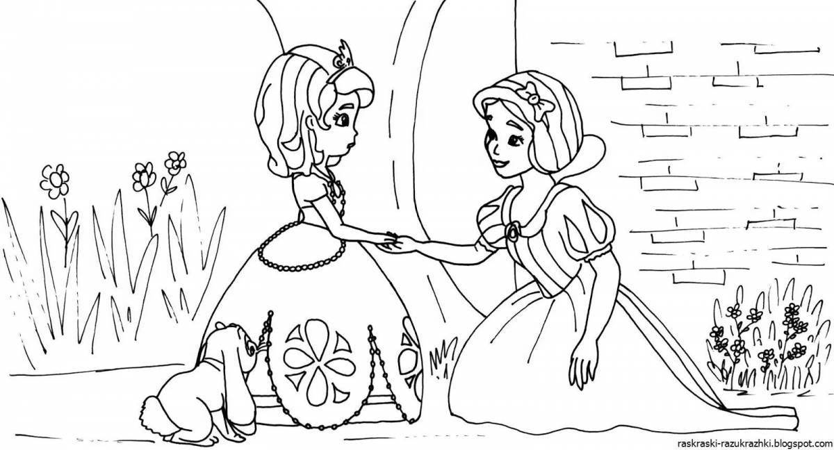Сказочная раскраска принцесса софия для девочек