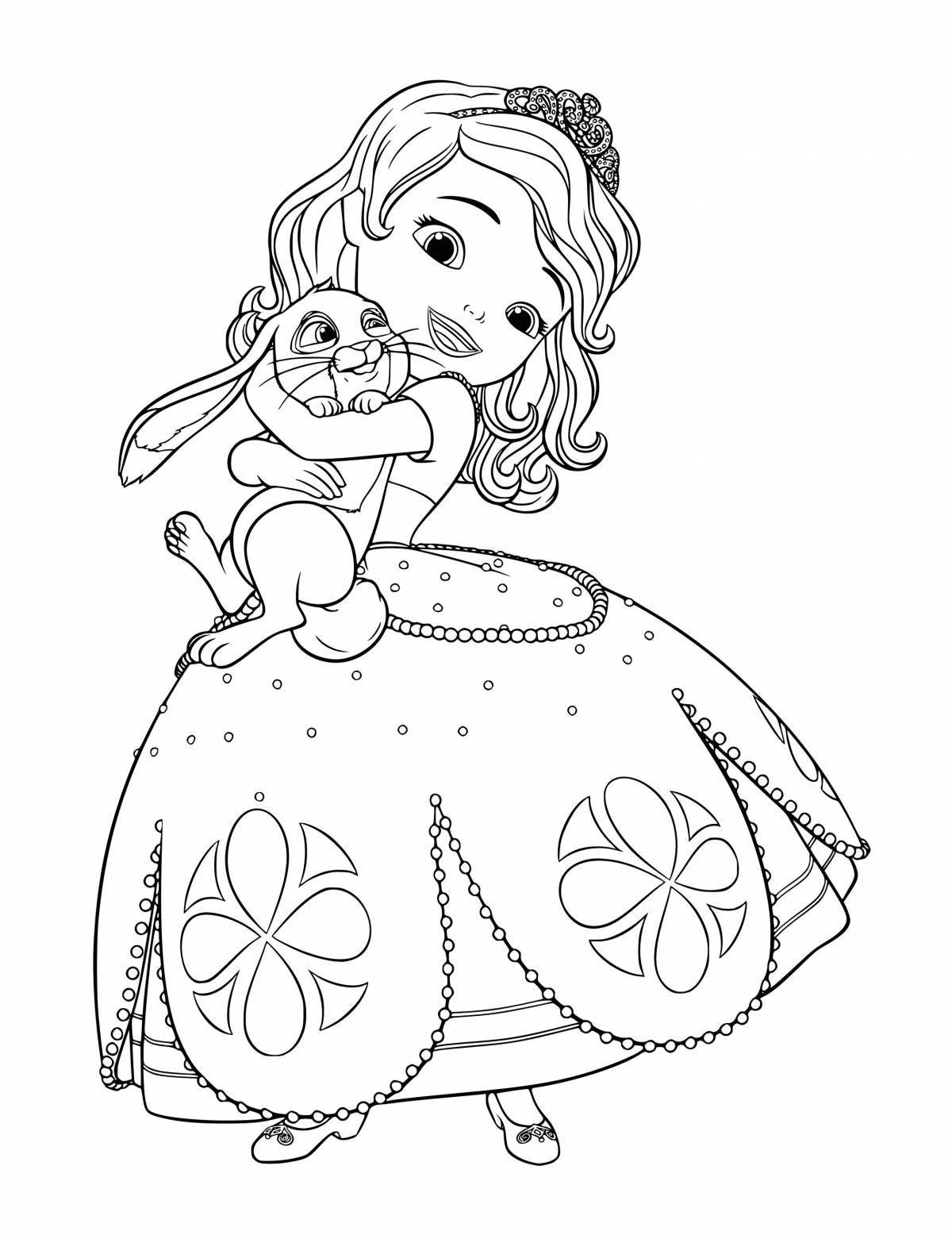 Large coloring princess sofia for girls