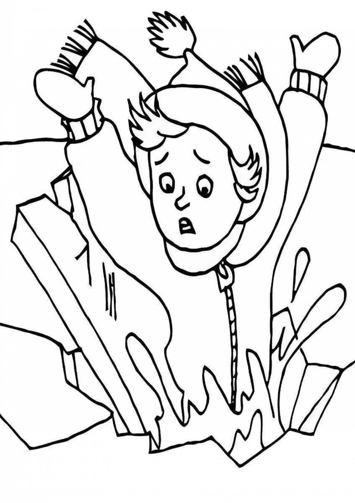 Happy ice safety coloring book for kids