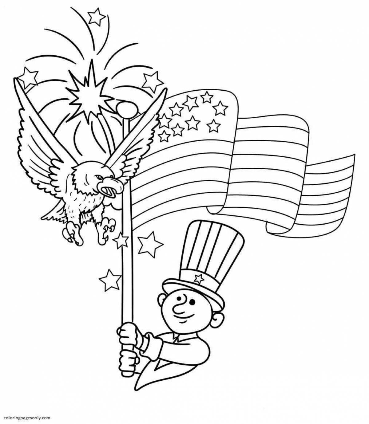 Креативная патриотическая тематическая раскраска для дошкольников