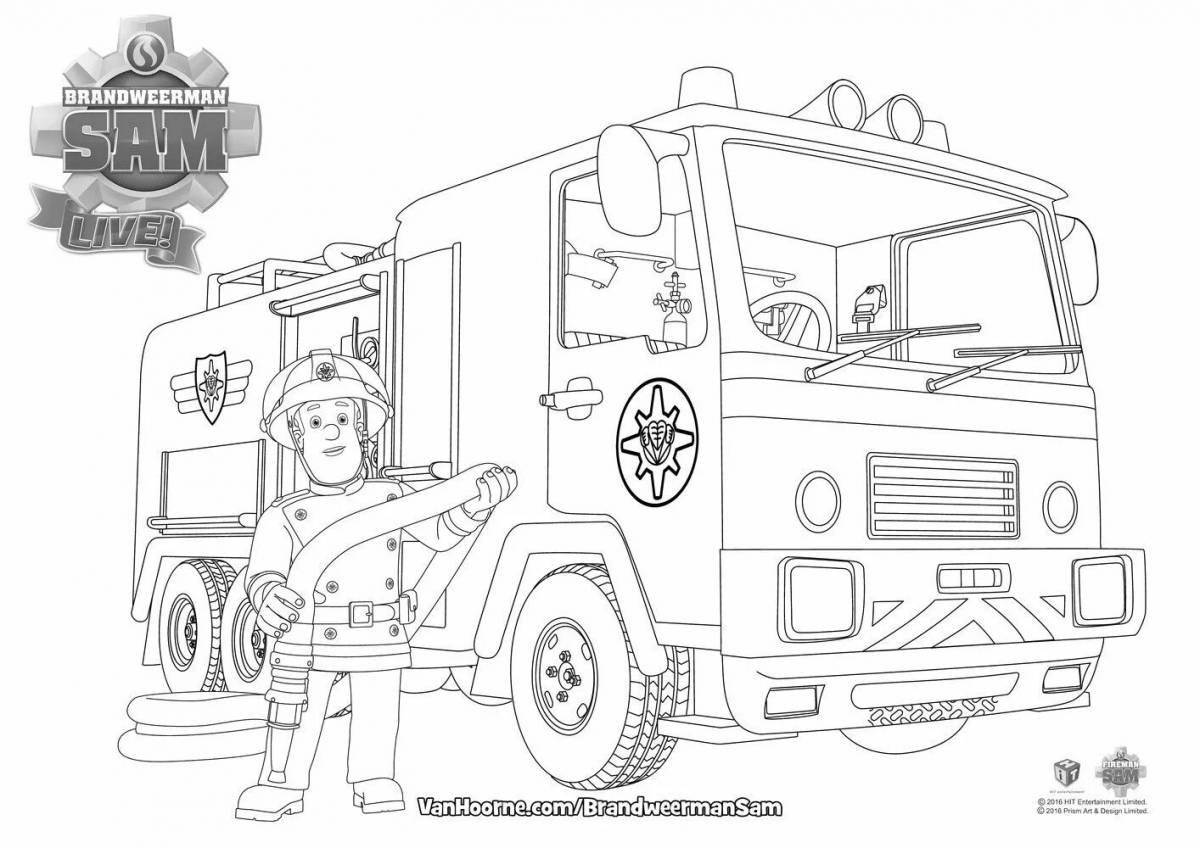Bright fireman sam coloring book for kids