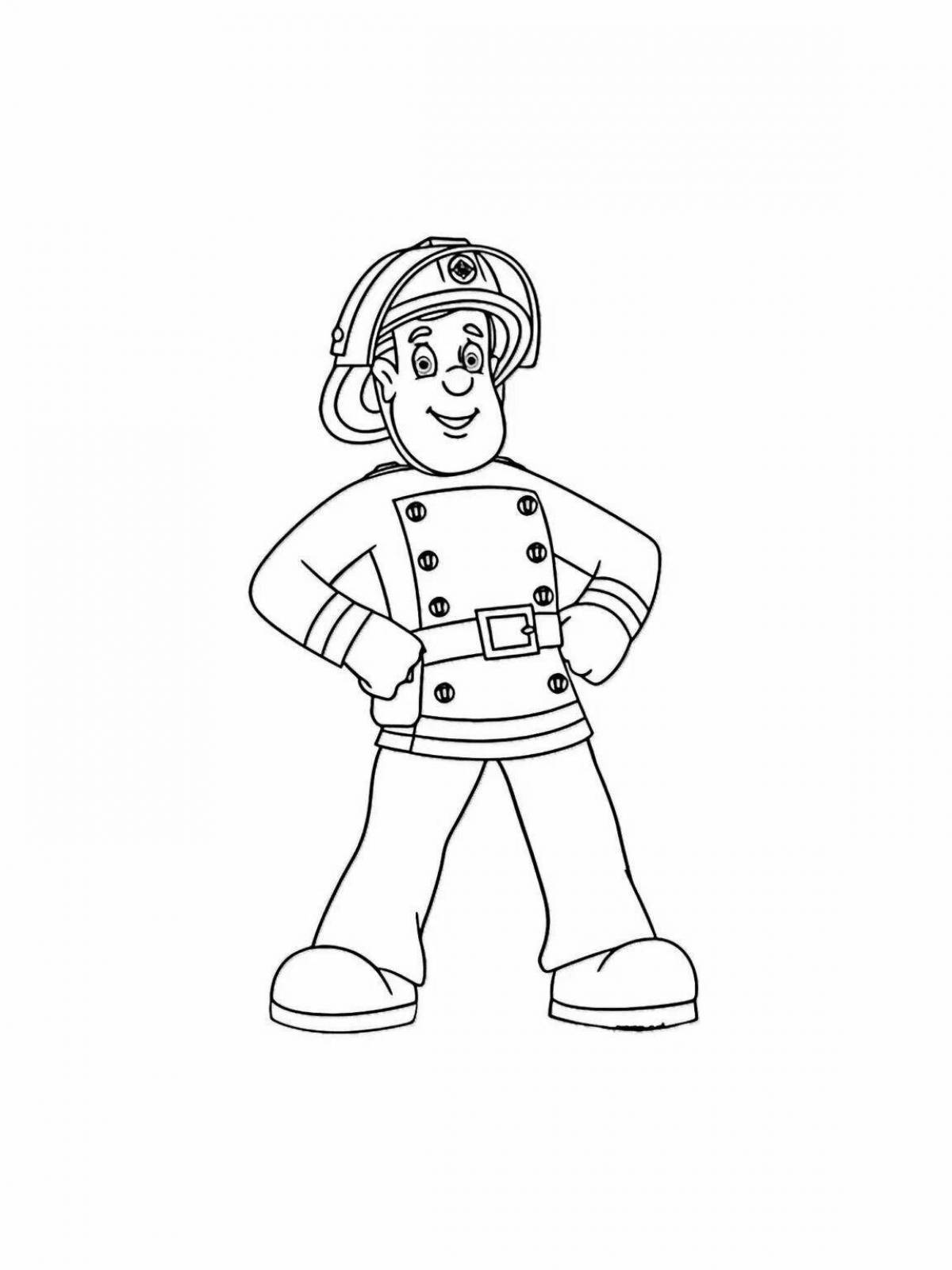 Coloring the amazing fireman sam for kids