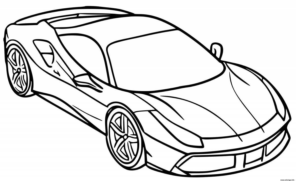 Photo Fun coloring for kids ferrari