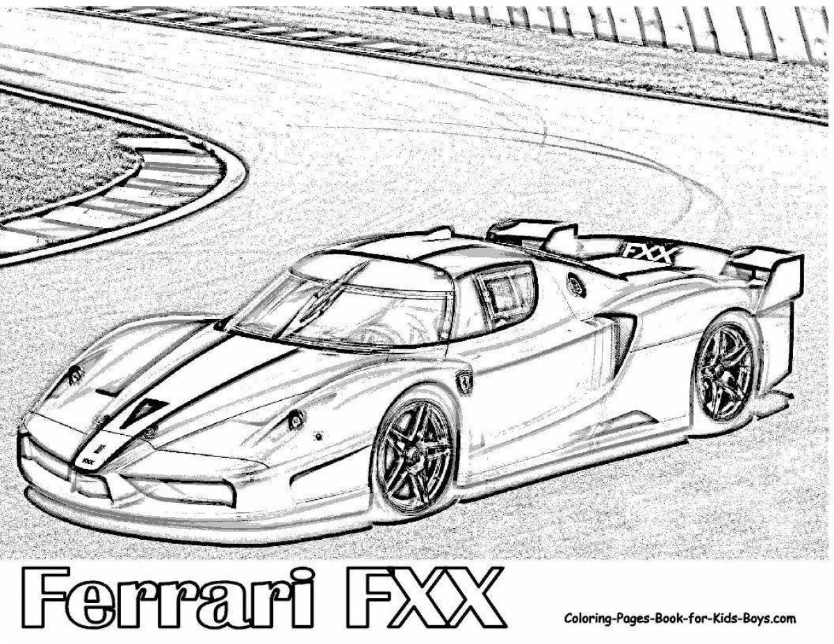 Coloring page energetic ferrari for kids