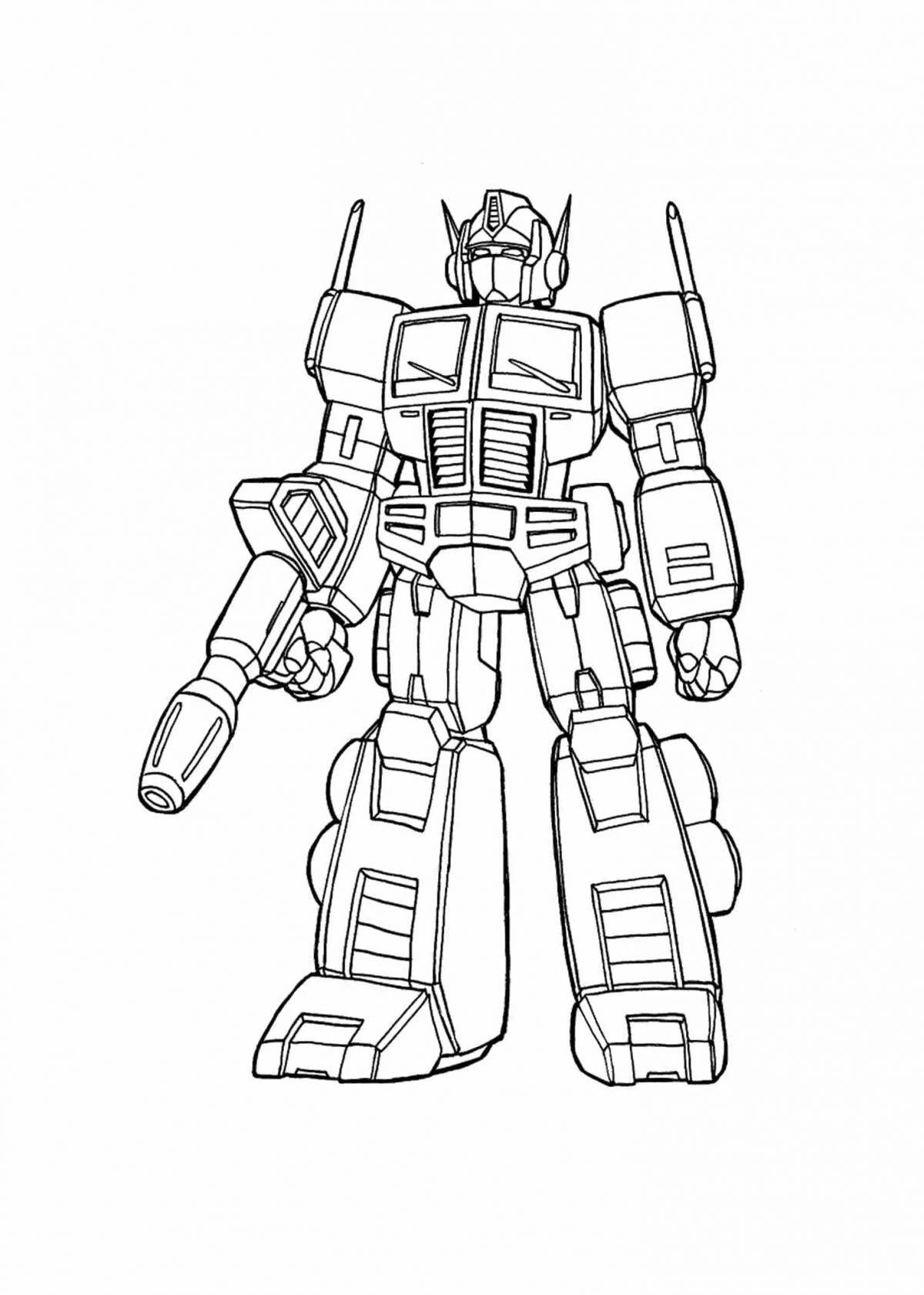 Fun coloring pages of transforming robots for boys