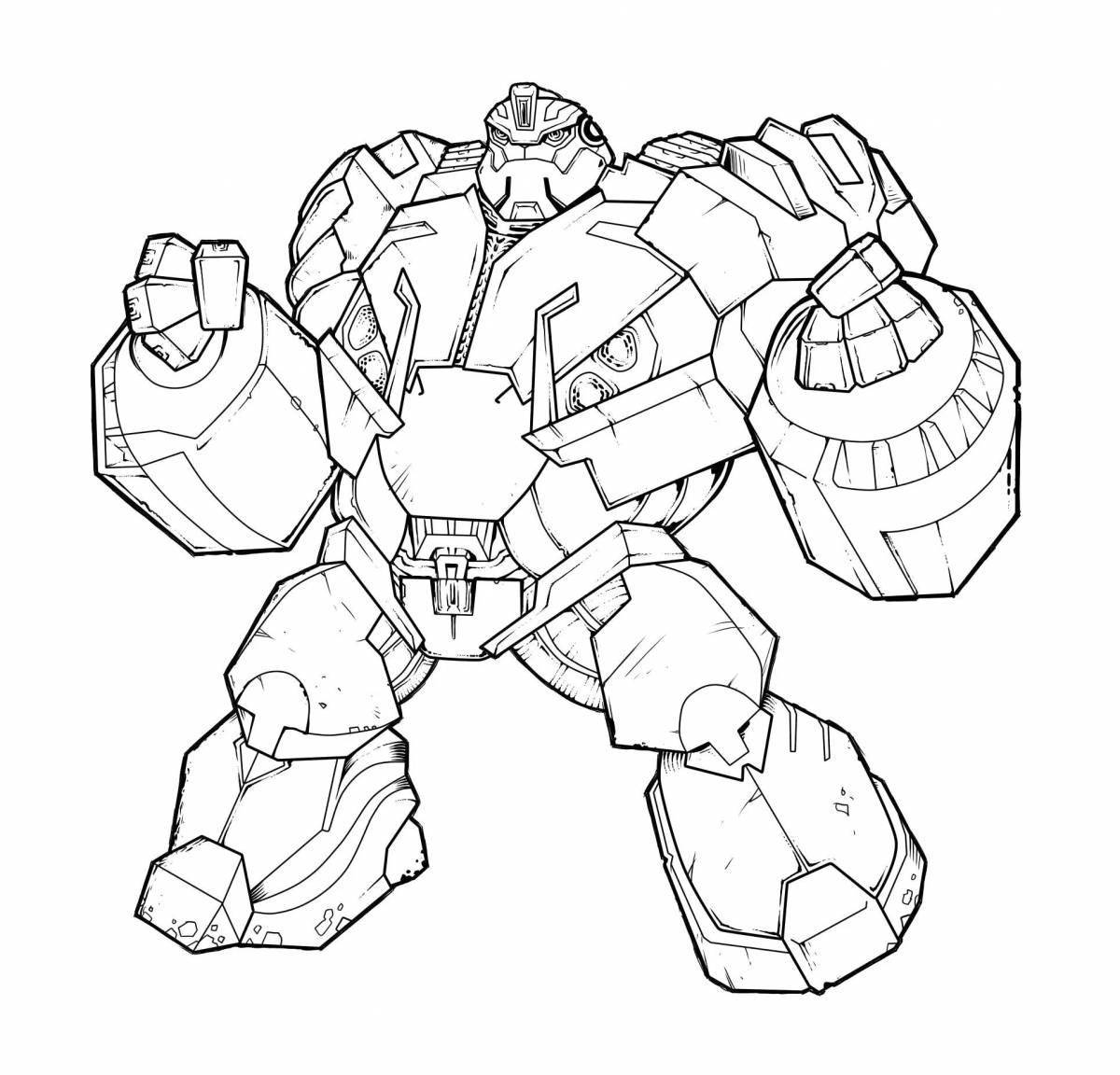 Glowing Transformer Robot Coloring Pages for Boys