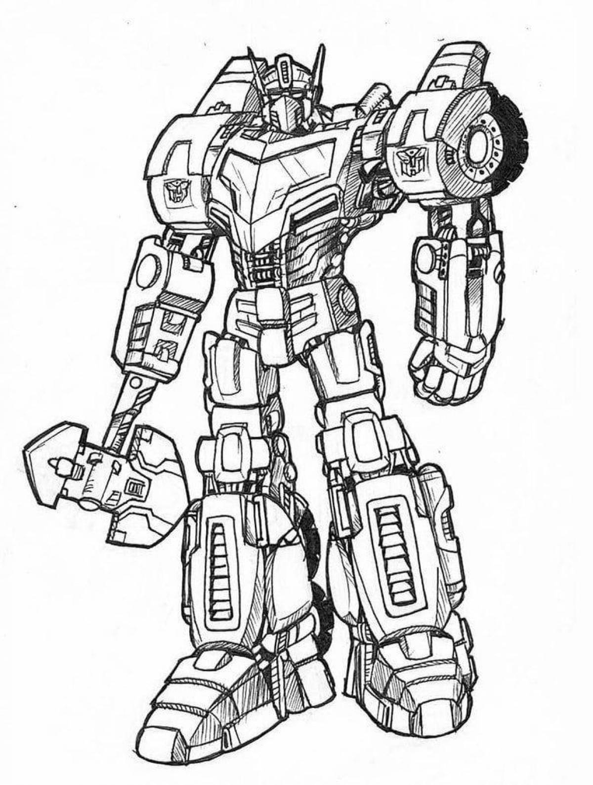 Fabulous Transforming Robot Coloring Pages for Boys