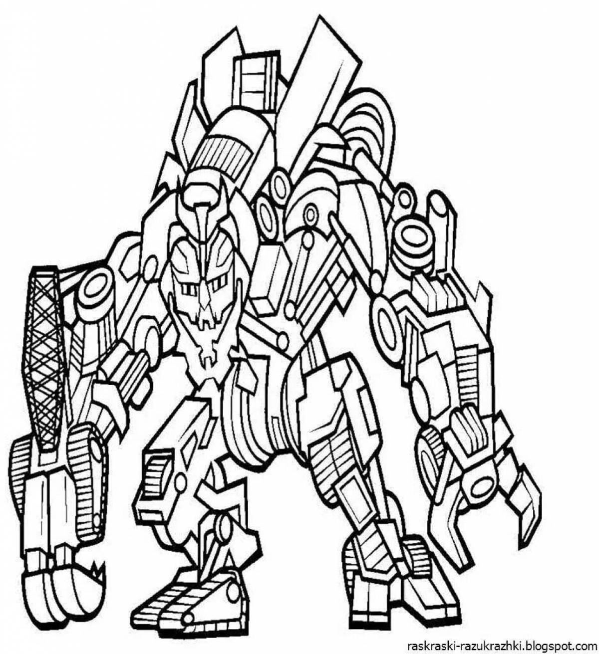 Funny coloring pages transformer robots for boys