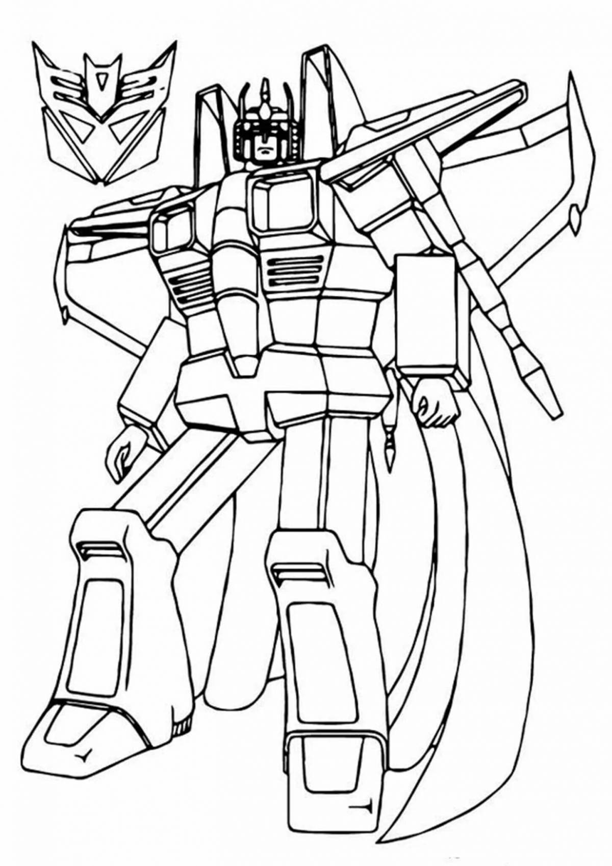 Stimulating robot coloring pages for boys