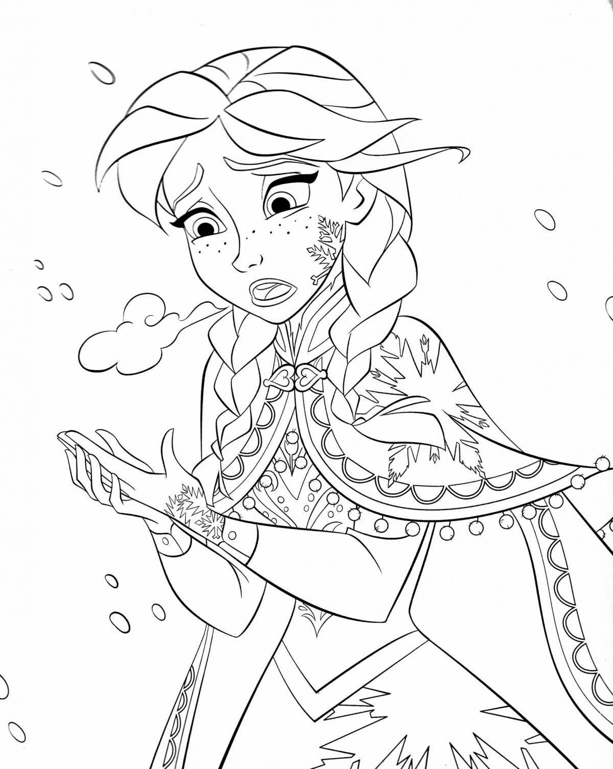 Elegant princess elsa coloring book for kids