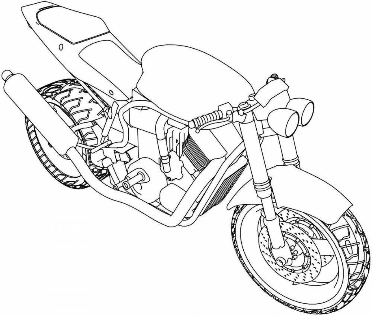 Nice motorcycle coloring book for kids