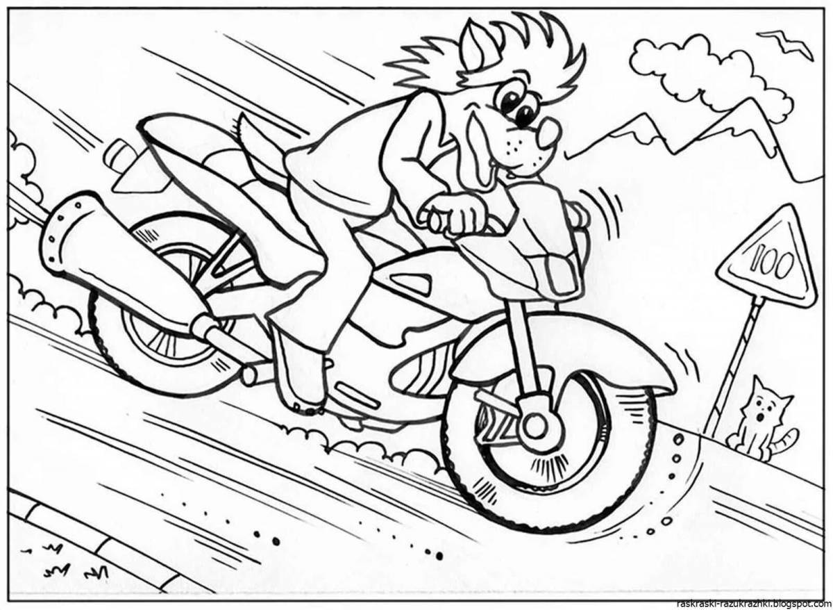 Great motorcycle coloring book for 7 year olds