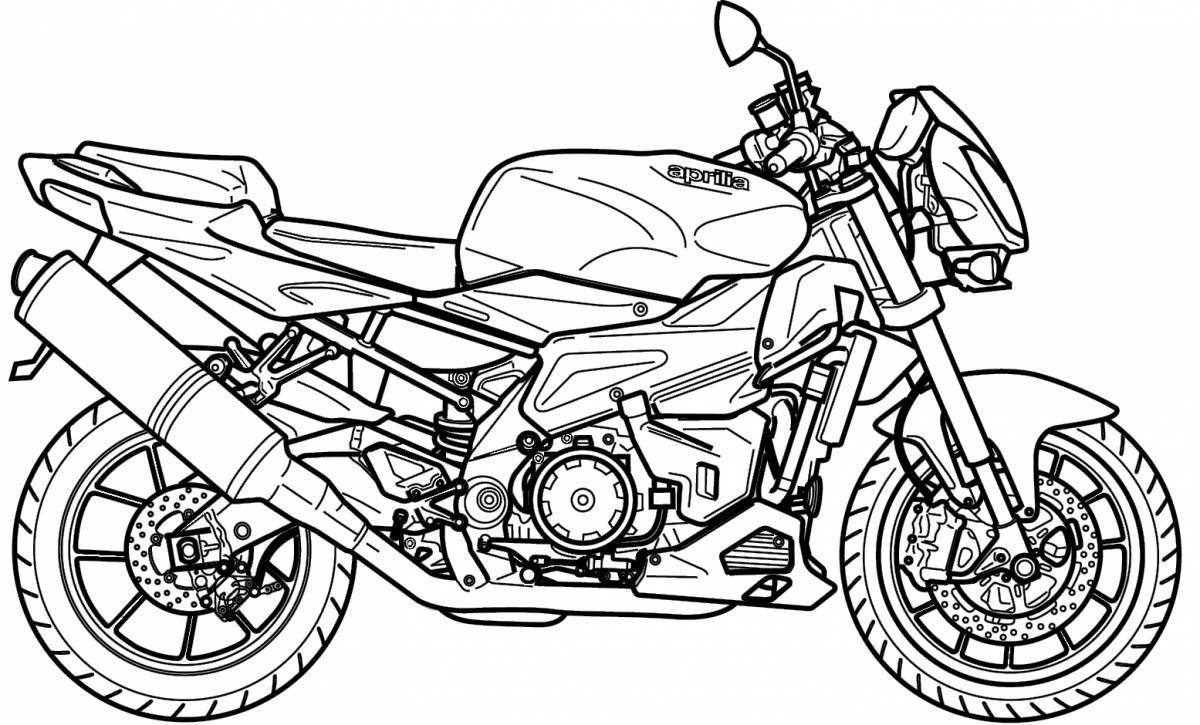 Amusing coloring book of motorcycles for children 7 years old