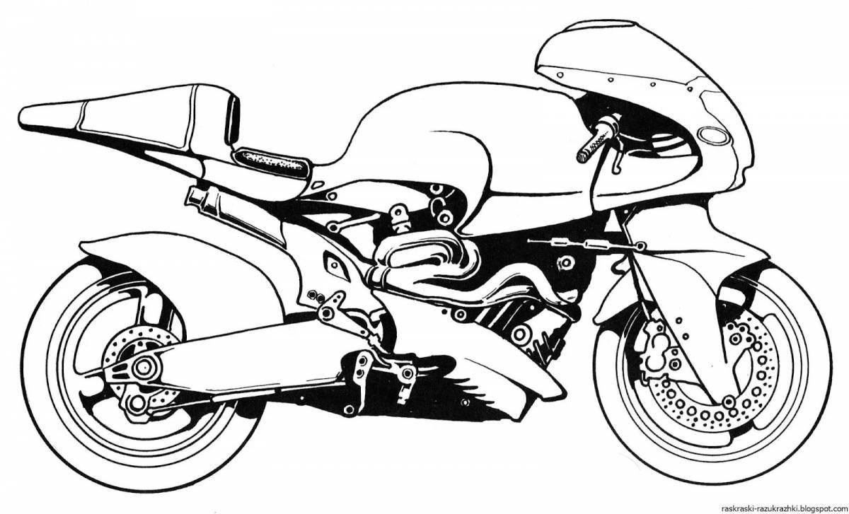 Fun motorcycle coloring book for kids