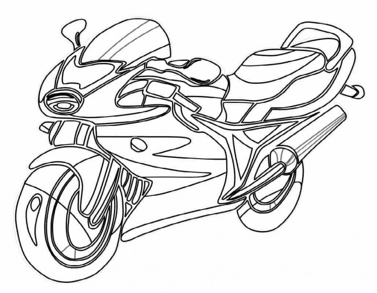 Attractive motorcycle coloring book for kids