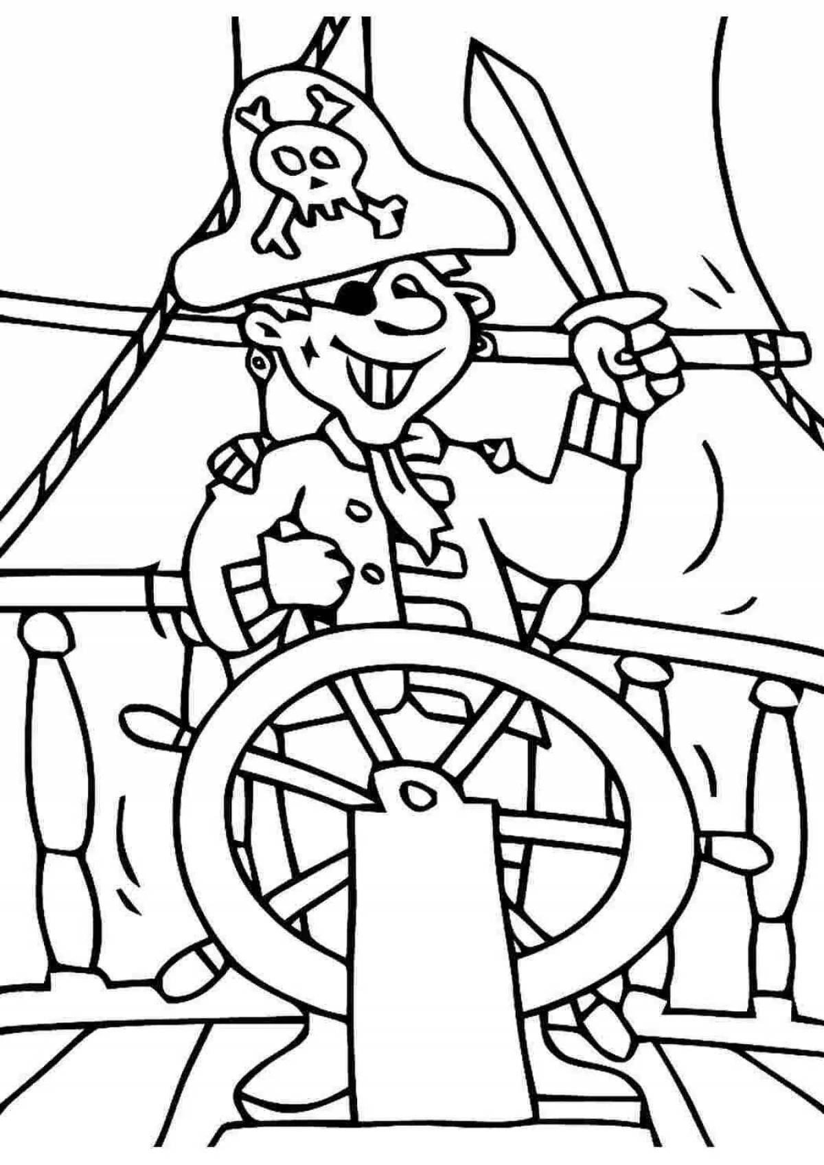 Glorious pirate ship coloring pages for kids