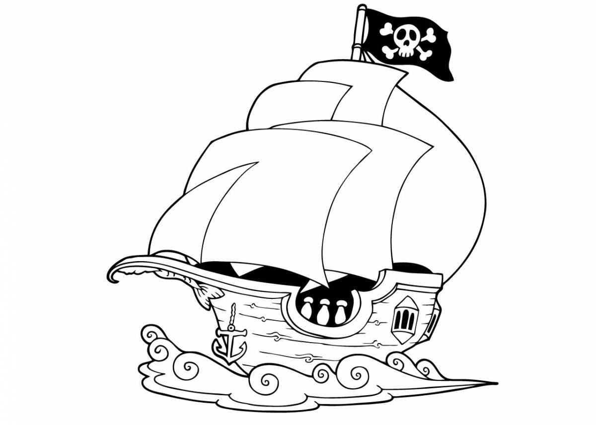 Great pirate ship coloring book for kids