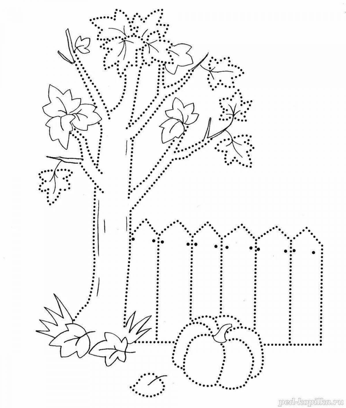 Фантастическая осенняя раскраска для детей 5-6 лет