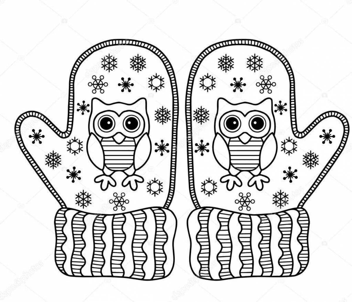 Sweet mittens coloring for children 4-5 years old