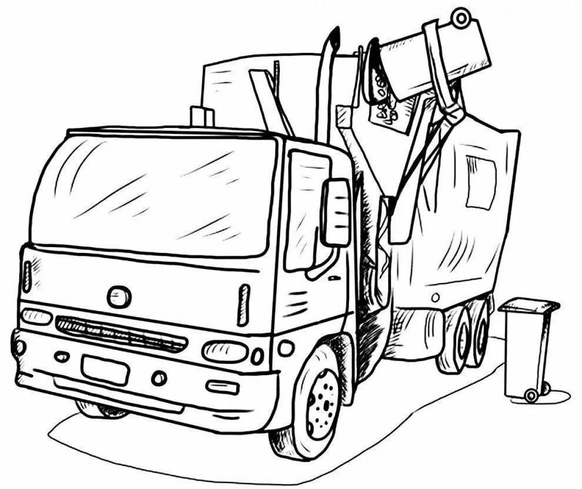 Wonderful garbage truck coloring book for 3-4 year olds