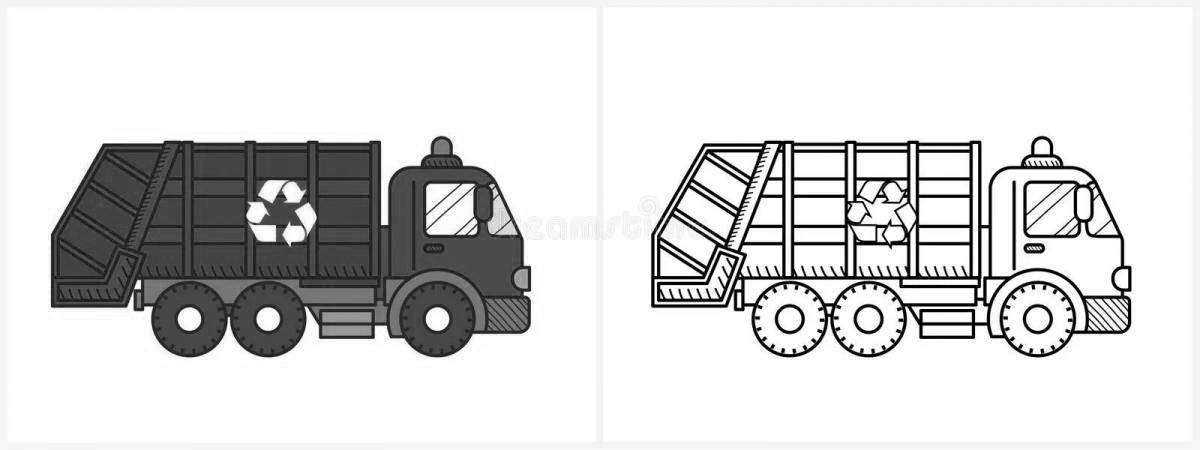 Adorable garbage truck coloring book for 3-4 year olds