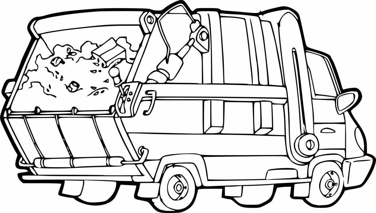 Intriguing garbage truck coloring book for 3-4 year olds