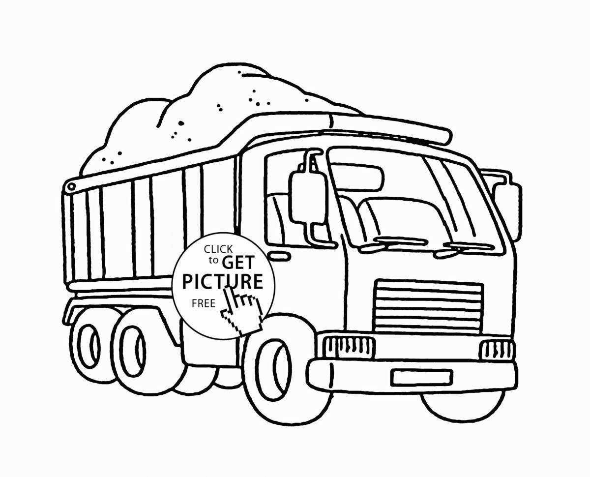 Attractive garbage truck coloring book for 3-4 year olds