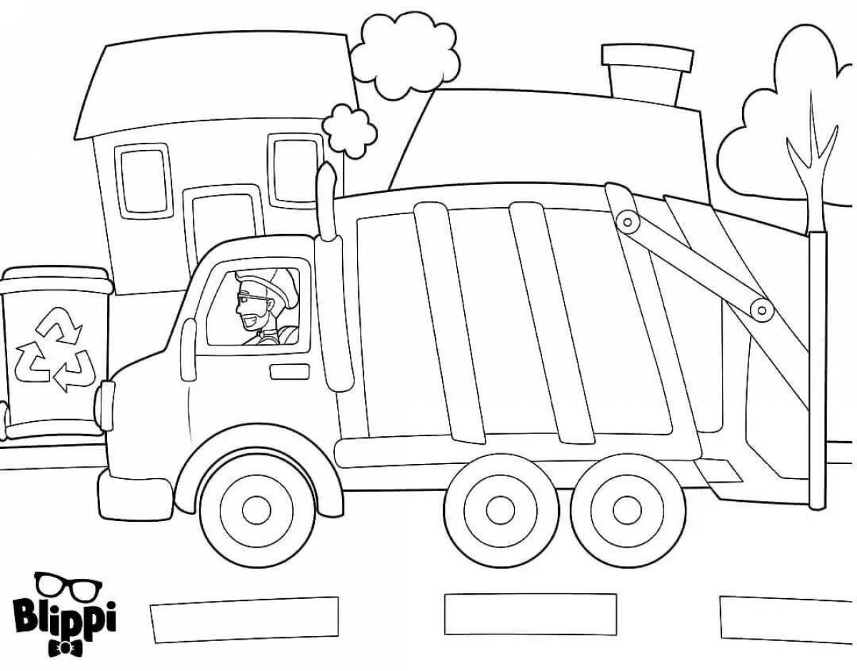 Impressive garbage truck coloring book for 3-4 year olds