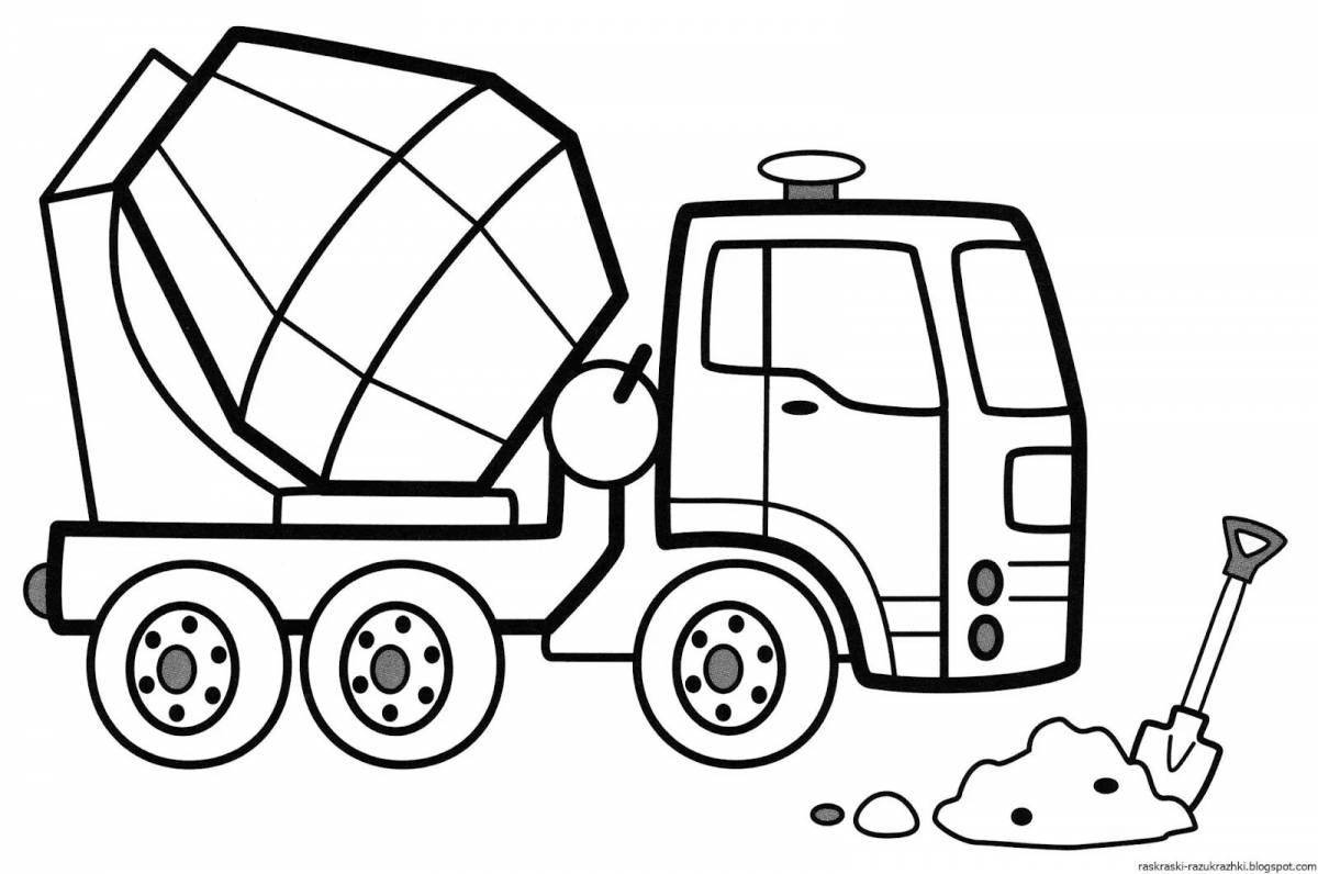 Great garbage truck coloring book for kids 3-4 years old