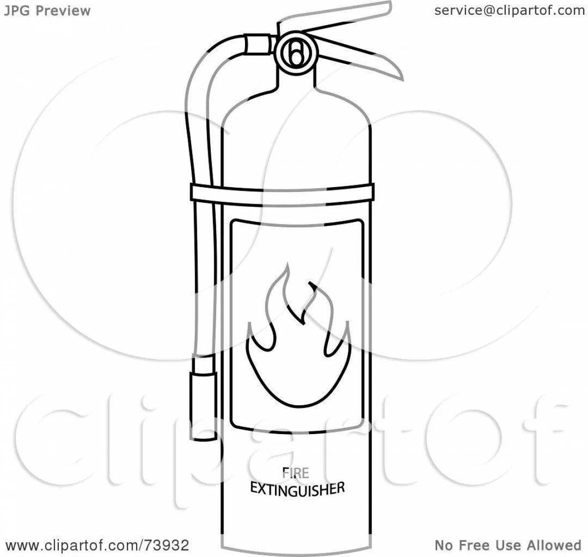 Photo Colorful fire extinguisher coloring book for children 5-6 years old