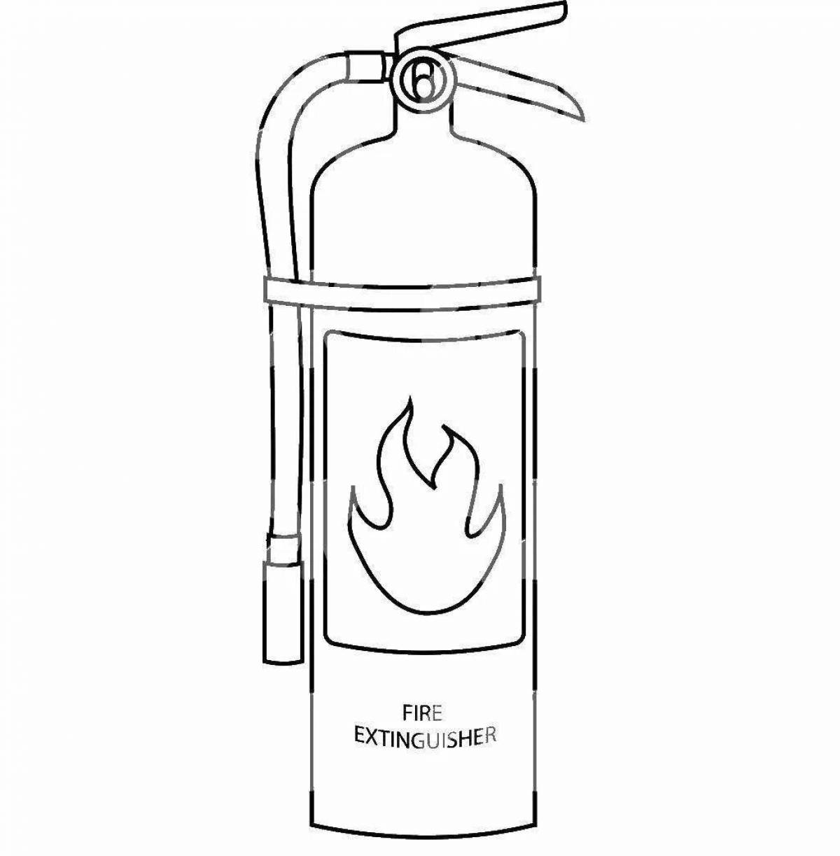 Coloring book fire extinguisher for children 5-6 years old