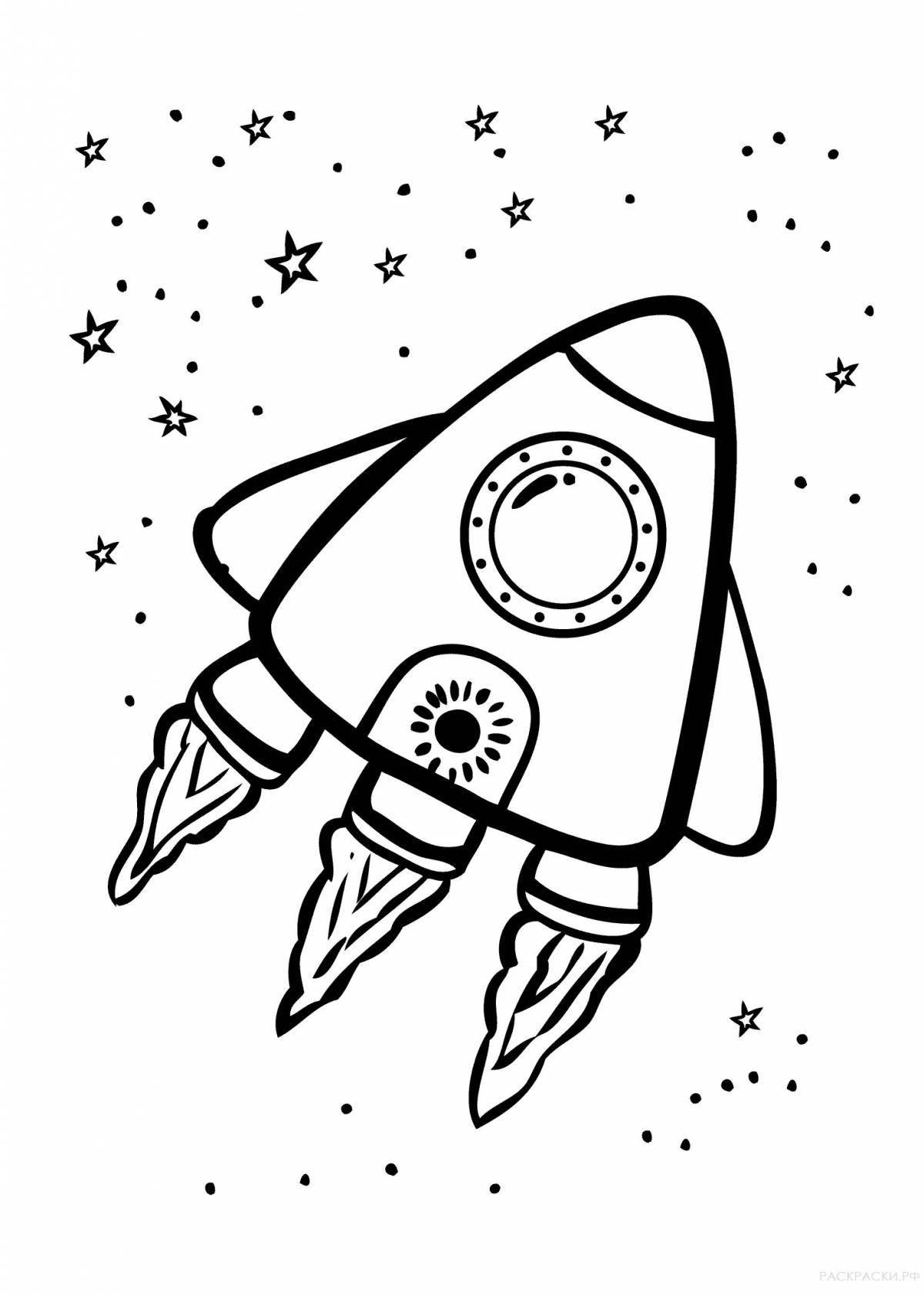 Fun rocket coloring book for 5-6 year olds