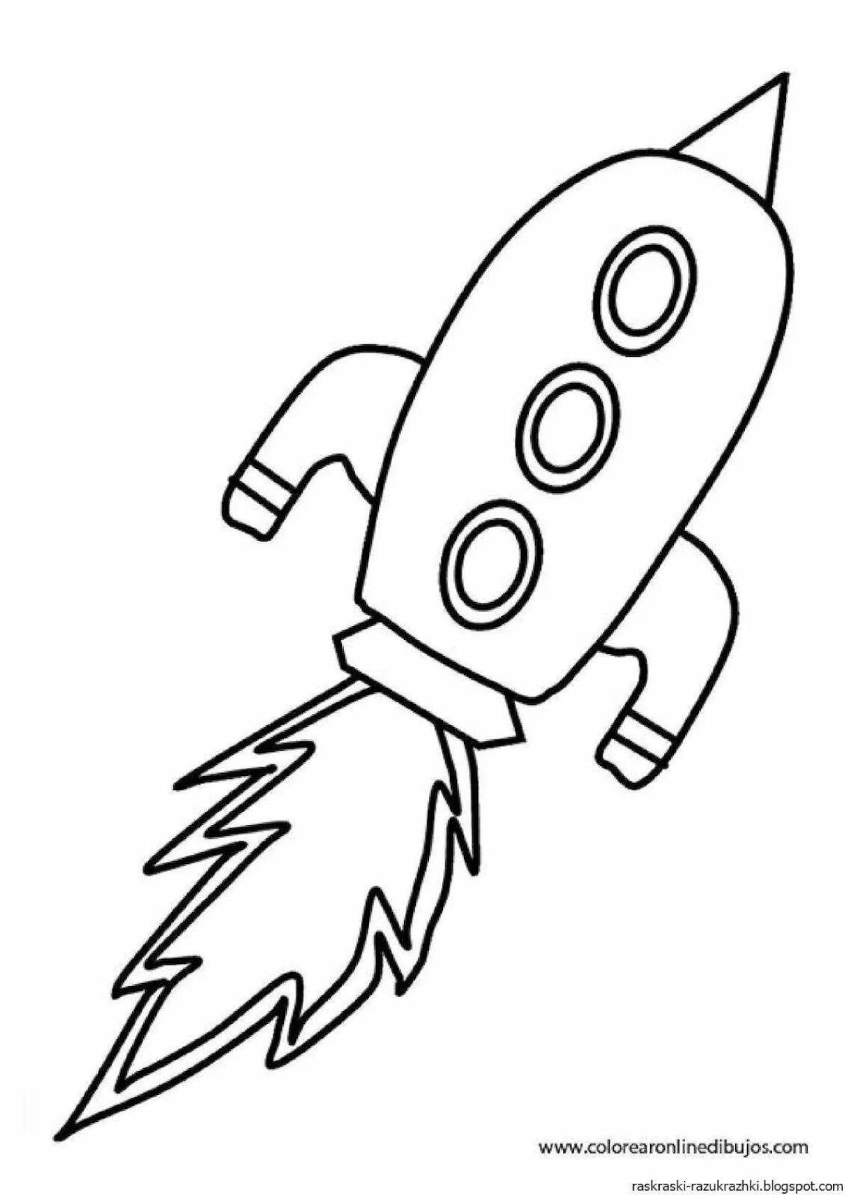 Lovely rocket coloring book for kids 5-6 years old